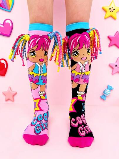 This Over-The-Knee Socks Are Designed For Girls, Featuring 3D Knitted Decorations And Cartoon Patterns. They Are Fun And Suitable For Children's Daily Wear And Holiday Party Outfits, Also Making An Ideal Holiday Gift.