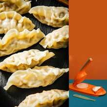 1. Doughnut Cake Mold, Doughnut Cake Mold, Hollow Cake, Bread Embossing Mold, Plus A Dumpling Mold, Doughnut Printing Cookie Mold, Cake Baking Tool, Two-In-One Dumpling Maker And Knife - Orange Plastic Manual Pierogi Mold With Filling Spoon - Quick And Easy Dumpling Making Tool