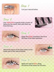 120pcs Soft & Fluffy Faux Mink Eyelashes, Cartoon Character Cosplay Lightweight Doll Lashes, Reusable, Create Dramatic Makeup, C-Curl Voluminous, Ample Quantity, Best Quality, Lowest Price, New DIY False Lashes, Fluffy & Soft, 3D Mink Lashes, False Eyelashes, Makeup, Eyelash Extension, Short Lashes, DIY Fake Lashes, Light-Colored Lashes, DIY Eyelash Extension At Home - D - View 8
