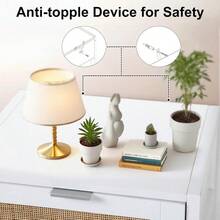 FUNBERRY Small White Bedside Table Modern Rattan Side Table With Metal Handle Nightstand With Drawers For Bedroom And Living Room - White - View 6