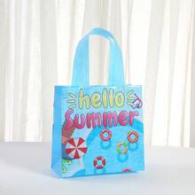 20个/12个/6个装海洋主题可重复使用无纺布礼品袋，带提手，适用于海洋主题派对装饰、春夏生日派对、迎婴派对、新年、复活节、毕业典礼、返校季、购物袋、夏威夷海滩主题 - 藍色 - 查看 5