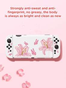 1pc Hibiscus Flower Pattern Protective Case/Storage Bag For Nintendo Switch2 (2025)/Switch/Switch OLED/Switch Lite, Detachable Left & Right Grip Covers, Best Gift For Switch Gamers - Multicolor - View 5