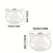 1pc Cartoon Cat Glass Vase, Japanese Style Green Plant Hydroponic Bottle, Mini Desktop Flower Planter - Multicolor - View 6