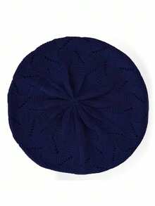 1/2pcs Women Knitted Casual Everyday Beret Hat, Solid Color Fashion Versatile Cap,Summer,Beach - Multicolor - View 9