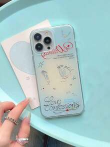 1 chiếc ốp lưng điện thoại cá nhân hóa hình mắt to hoạt hình dễ thương, kiểu dáng Lolita thời trang đáng yêu, phù hợp với 17/ 17 Pro Max/ 16 Pro Max/ 15 Pro/ 14/ 13/12/11, món quà Giáng sinh lý tưởng cho gia đình/bạn bè/chị em gái/bạn gái. - Màu xanh nhạt - Xem 2
