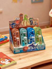 3pcs/Set Italian Brainrot Mechanical Pencils With 0.5mm Lead Refills, Tung Tung Tung Sahur Tralalero Tralala Press Pencils Kit Bombardiro Crocodilo Lirili Larila Glorbo Frutto Drillo, Student School Office Stationery Set - Multicolor - View 4