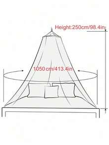 Hanging Round Dome Mosquito Net, Fine Mesh, With Glowing Star Decor & Adhesive Hook Accessories Set, Easy Installation, Princess Bed Canopy Dust & Insect Protection - Multicolor - View 7