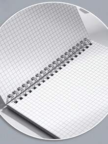 1pc A6/A5/B5/A4 Grid Notebook, Spiral Bound, Hard PP Cover, Simple Grid Pattern, Essential Stationery Gift For Back To School, Study And Work - Multicolor - View 4