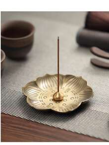 OBOVAY 1pc Plum Blossom Shaped Multifunctional Incense Burner - Can Also Be Used As Candle Holder, Coaster And Tray, 9-Hole Alloy Incense Burner, Suitable For Indoor Home Use, Can Hold Candles And Aroma Stones, Ideal For Yoga, Air Purification And Meditation - Plum Blossom Incense Plate - View 6