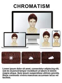 Parrucca corta da uomo da 6 pollici, parrucca da uomo corta alla moda con riga laterale, parrucca fluente e realistica, acconciatura naturale, parrucca sintetica adatta per uso quotidiano, feste o vacanze e per tutte le stagioni - Multicolore - Visualizzare 9
