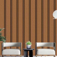 Adhesive Wallpaper With Ribbed Wood Pattern, Brown, Thick Strips - Multicolored 11 - View 9