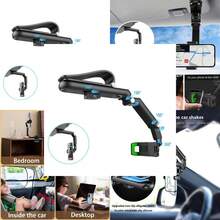 New 1080° Multi-Function Sun Visor Universal 360 Degree Rotating Phone Holder Exavon Suitable For Any Scene Car Holder - Rotatable And Retractable - 黑色 - 查看 1