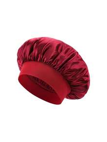 Black Satin Lace Bow Elastic Lightweight Shower Cap For Women & Girls - Multicolor - View 16