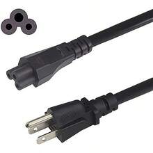 Cable de Corriente EE.UU. 1.5 Metros Conector Pata de Gallina, Duradero para Adaptadores de Portátil de Tres Huecos - Negro - Ver 2
