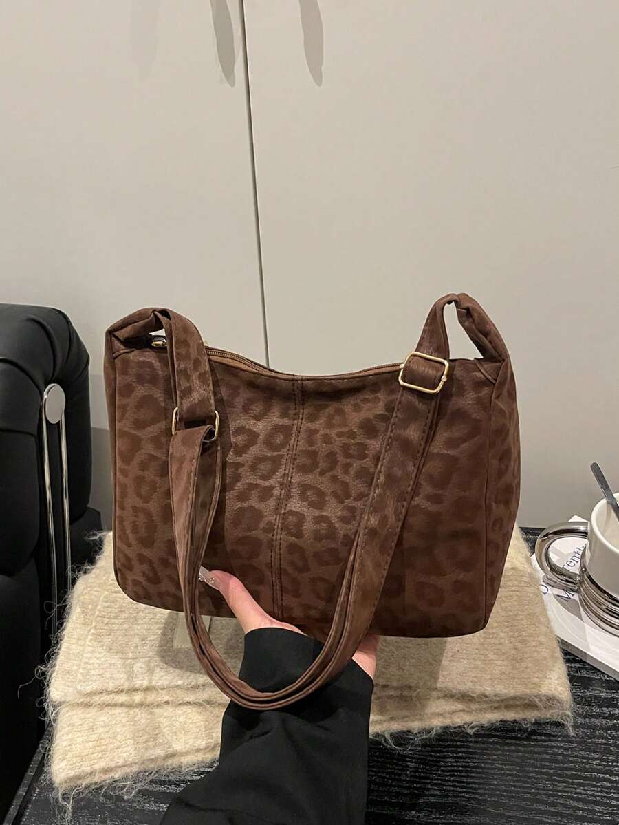 Túi đeo vai dung tích lớn thời trang dành cho nữ, thiết kế - Cà phê - Xem 1