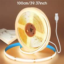 1 Stück 5V COB LED Lichtstreifen mit Batteriebox - flexibel & kürzbar, warmweiß/weiß, batteriebetrieben (Batterien nicht enthalten) für Schlafzimmer, Küche, Wohnzimmer, Fantasy-Themen Dekoration, LED Beleuchtung für Schlafzimmer, Küchenbeleuchtung, moderne Beleuchtung, Schaltersteuerung - COB-LED-Streifen - Übersicht 16