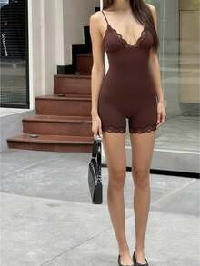 Women Sexy Bodysuits - 棕色 - 查看 1