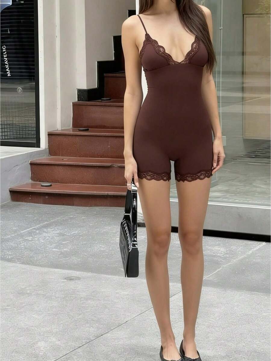 Women Sexy Bodysuits - 棕色 - 查看 1