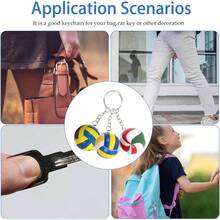 Juego de 3 llaveros para colgar de voleibol para recuerdos deportivos, recuerdos de y accesorios para bolsas, llaveros de voleibol en varios colores - Color Variado - Ver 9