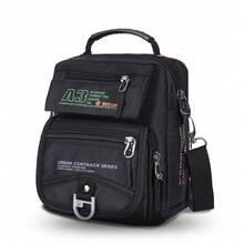 男士战术尼龙斜挎包，户外多功能旅行包，带手机袋，休闲单肩包 - 彩色 - 查看 2