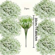 21/39 Bó hoa baby's breath nhân tạo, hoa giả cảm giác như thật, chống oxy hóa, thích hợp trang trí nhà cửa và ngoài trời, tự làm bó hoa trang trí sân vườn, văn phòng, trang trí mùa xuân, hoàn hảo cho kỷ niệm, đám cưới, sinh nhật, ngày Valentine, tiệc cưới. - trắng. - Xem 3