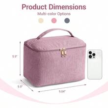 MAGEFY Bolsa de Maquillaje Con Asa Resistente y Cómoda Gran Capacidad Bolsa de Viaje Cosmetiquera Neceser Portátil para Muchas Ocasiones para Mujeres-Rosa - Rosa - Ver 2