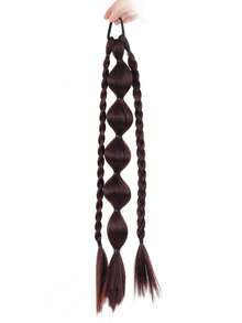 自然新款中国风编织假发，灯笼辫，泡泡辫，长辫，合成马尾假发，适合日常佩戴。 - 彩色 - 查看 13