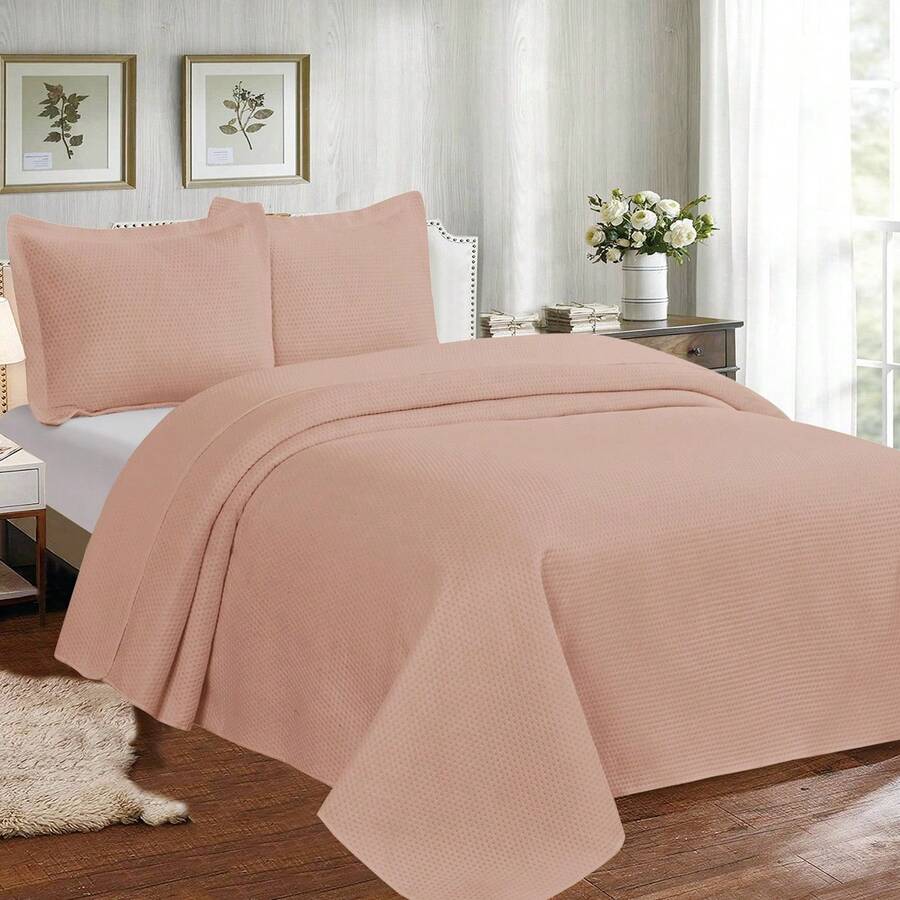 Double-Sided 3-Piece Printed Bedspread Set. - Poa Sien Rose - View 1