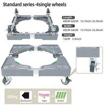 Jianxun Adjustable Mini Fridge Stand, With 4 Dual-Lock Casters And 8 Heavy-Duty Feet, Universal Base Stand For Washing Machine, Dryer, Household Appliances, Multi-Functional Mobile Base With Wheels, Outdoor Decor - Grey - View 15