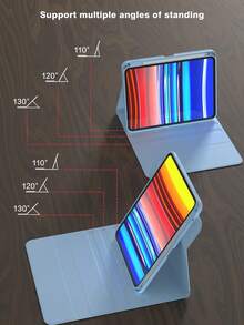 Rotating Keyboard Protective Case Compatible With Ipad 10th Gen, PU Leather Material, Fits IPad 10.2", 9/8/7, Air3/10.5", Pro11" (2018/2020/2021/2022), With Acrylic Backplate And Pencil Slot, Suitable For IPad (A16) 11" 11th Gen (2025), 3-Angle Adjustable, Fits IPad Air4/5/11" (M2) 2024/(M3) 2025, Built-In 150mAh Battery, Light Blue - Baby Blue - View 5