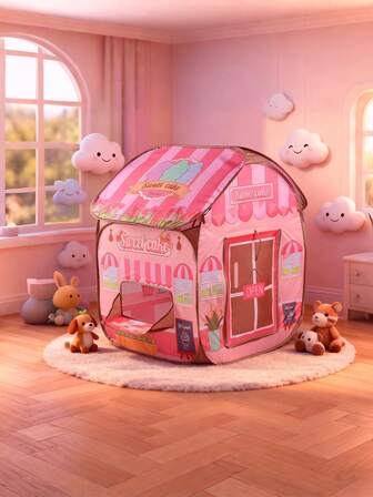 1 pieza Carpa de juego de princesa con tragaluz transpirable, teatro de princesa para interiores, carpa de juego para niños con bolsa de almacenamiento, juguete de castillo grande, ayuda para dormir, carpa plegable para la imaginación para juego en interiores/exteriores, tiempo de juego de roles e imaginación, mejor regalo para cumpleaños, Halloween, Año Nuevo y Navidad