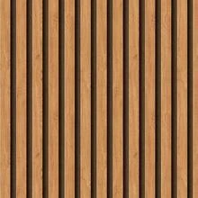 Adhesive Wallpaper With Ribbed Pattern, Natural Oak Wood, Thin Strips - Multicolored 6 - View 7