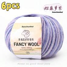 6 Packs, 50g*6 Packs, Colorful Ombre Wool Blend Yarn - Ideal For Knitting Sweaters, Vests, Hats And Shawls - 6 Skeins Of Bacon-dyed Wool - View 10