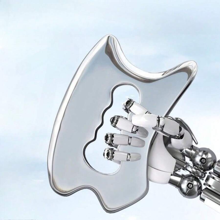Large Stainless Steel Gua Sha Massage Tool - Gua Sha Massage Tool For Back, Legs, Arms, Upgraded Massage Tool - Silver - View 1