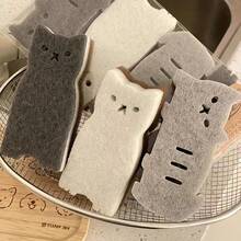 4pcs Cute Cat Design Kitchen Sponge Set - Thick & Durable Dishwashing Cleaning Tools - Random - View 1