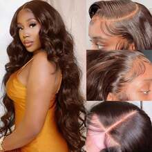 40 Inch 200% Density Wear And Go Glueless Wigs Human Hair Pre Plucked Pre Cut Brown 13x4 HD Lace Wigs Body Wave Lace Front Wigs Human Hair For Women 200% Density - màu nâu - Xem 1