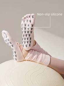 Five Finger Yoga Socks, Anti Slip Pilates Specific Socks, Long Tube Calf Stacking Toe Socks - Multicolor - View 9