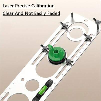 1 st justerbar duschmunstycke i rostfritt stål med vattenpassindikator - positionering av varm- och kallvattenrör, hållbar och bärbar, lämplig för exakt installation i badrum och kök