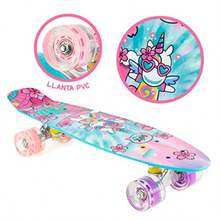 Patineta para Niña Magia Tie Dye Color Azul con Rosa - Azul y Rosa - Ver 3