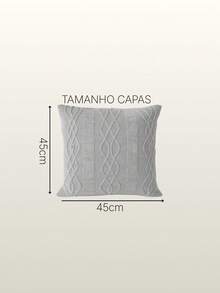 Maldives Decorative Knitted Blanket Set + 2 Knitted Cushion Covers For Sofa, Bed, Living Room - Light Grey - View 4