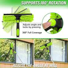 4.5m Telescopic Extendable Window Cleaner Equipment Glass Cleaning Squeegee New - Lime Green - View 3