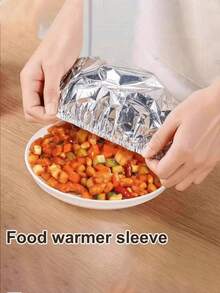 10/20/30/50pcs Reusable Aluminum Foil Food Wrap, Heat Insulation Stretch Film, Long-Lasting Thermal Insulation, Suitable For Fruits, Meals, Utensils, Thermal Food Containers, Reflective Surface, Heat Resistant Lid - Multicolor - View 2