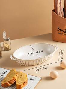 这款多功能多尺寸白色日式现代简约优雅裂纹陶瓷烤盘，带把手，椭圆形设计，适用于沙拉、意面、奶酪烘焙、烤制各种美食、烤鸡等，可用于烤箱、微波炉和洗碗机，不粘易清洗，是家庭、餐厅、日常及节日使用的理想之选。 - 白色 - 查看 13