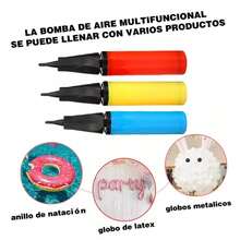 Bomba De Aire Manual Para Inflar Globos Decoracion Fiesta XGXG - Multicolor - Ver 4