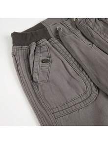 Jeans For Women,Women's Slim Fit Cargo Pants Straight Leg Wide Pants With Lace-Up Low Waist Casual Jeans - 灰色 - 查看 6