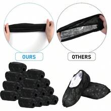 Fundas desechables para zapatos, paquete de 200 pares impermeables, fundas de zapatos negras ms gruesas, antideslizantes, para zapatos, hogar, pisos, alfombras interiores - inicial - Ver 4