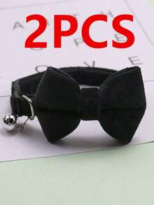 1pc Adjustable Fashion Pet Collar With Bell And Bow Tie - Suitable For Cats And Small Dogs - Multicolor - View 16