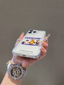 官方授权 Paul Frank 透明气垫手机壳，全包覆猴脸图案保护，带摄像头盖，猴头条纹背景图案，全新设计，兼容 13/14/15/16/17 Pro Max - 彩色 - 查看 6