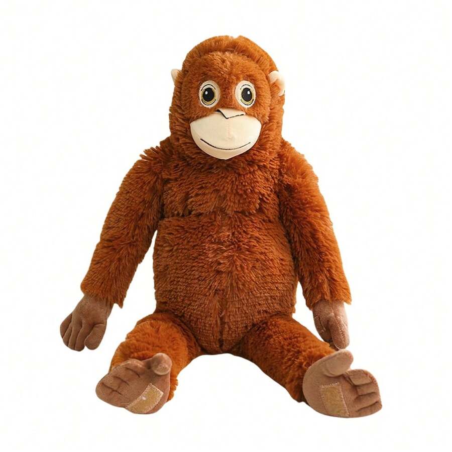 1个60厘米逼真毛绒大猩猩玩偶,可爱儿童玩偶,棕色大猩猩毛绒背包玩偶,房间装饰 - 彩色 - 查看 1