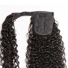 BINF 8-26Inch Kinky Curly Ponytail Human Hair With Wrap Around Magic Real Virgin Hair Clip In Extensions Curly Ponytail Human Hair Extensions Kinky Curly Human Hair Wrap Around Ponytail Extension Remy Pony Tail Hairpiece Wrap Around Curly Wavy Ponytails - Kinky Curly Wrap Around Ponytail - 查看 7